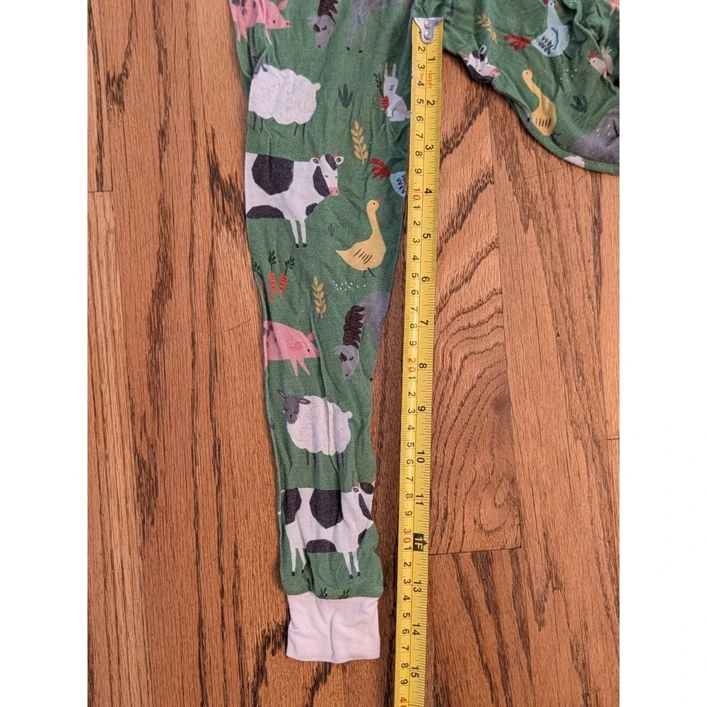 Little Sleepies Green Farm Animals 2T 2 Piece Pajama Set Bamboo Viscose Retired